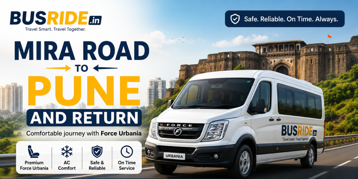 Mira Road to Pune bus traveling on Mumbai Pune Expressway